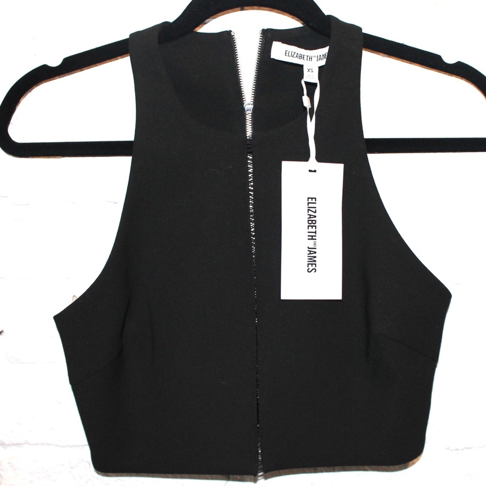 Elizabeth and James Black Crop Top